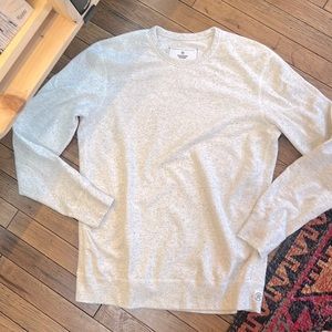 Reigning champ crew neck sweatshirt l speckled heather gray large